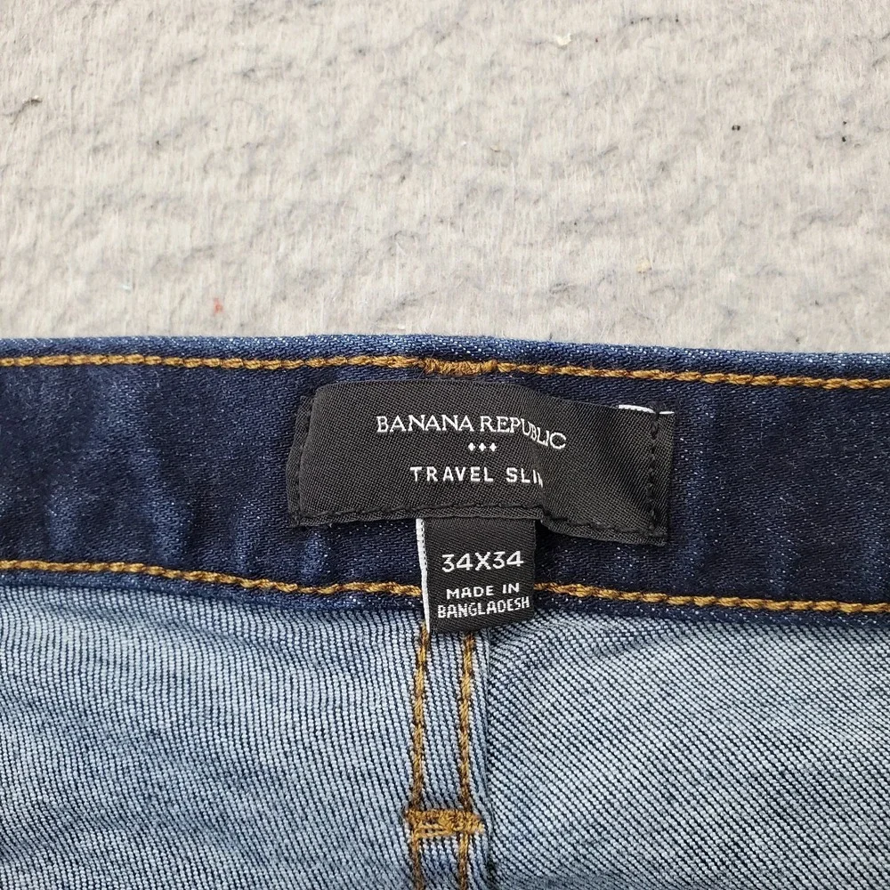 Banana Republic Travel Jeans Men 34x34 Blue Denim Slim Fit Skinny Leg Streetwear